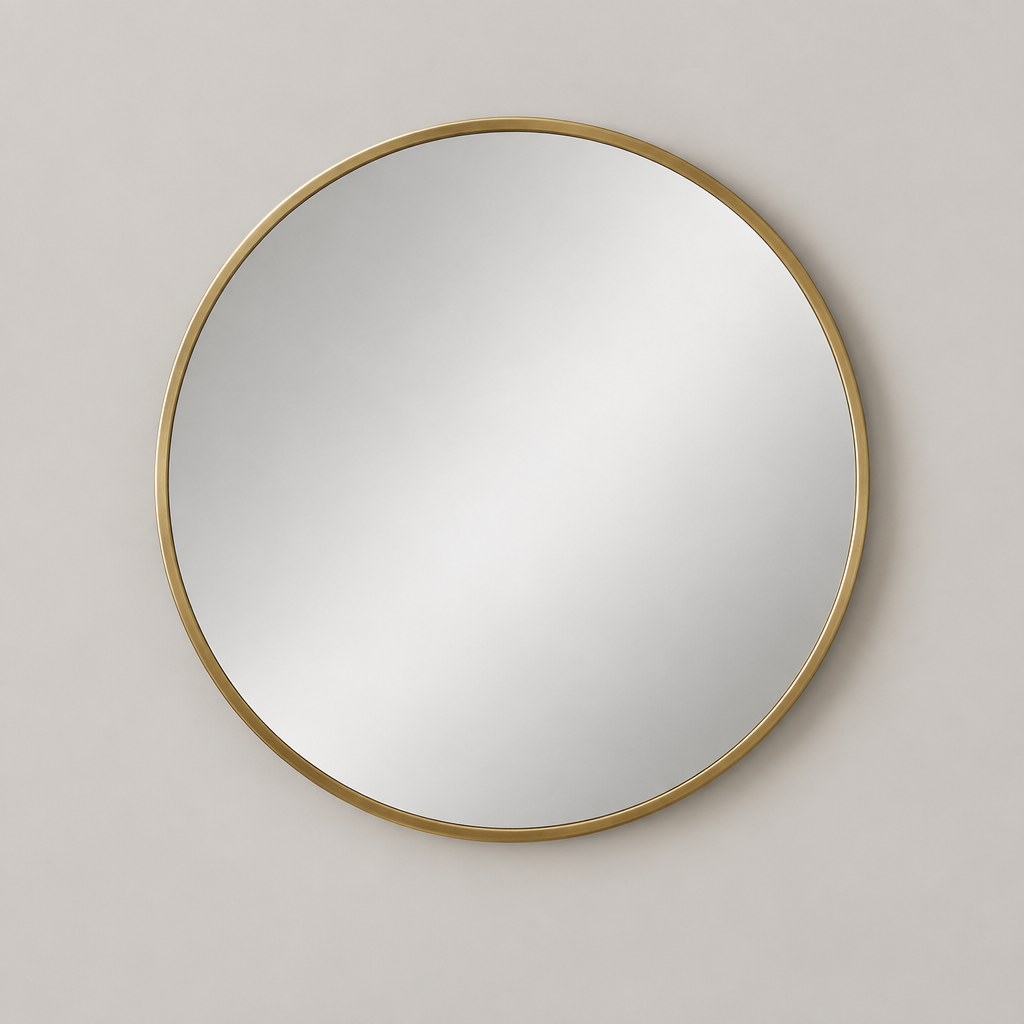 Round Brass Accent Mirror