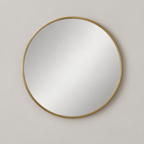 Round Brass Accent Mirror