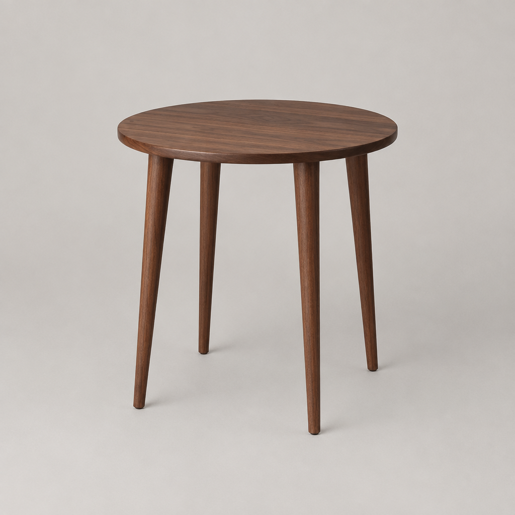 Walnut Round Side Table