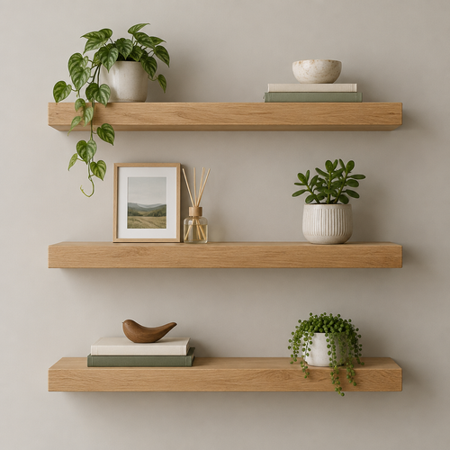 Oak Floating Shelves (Set of 3)