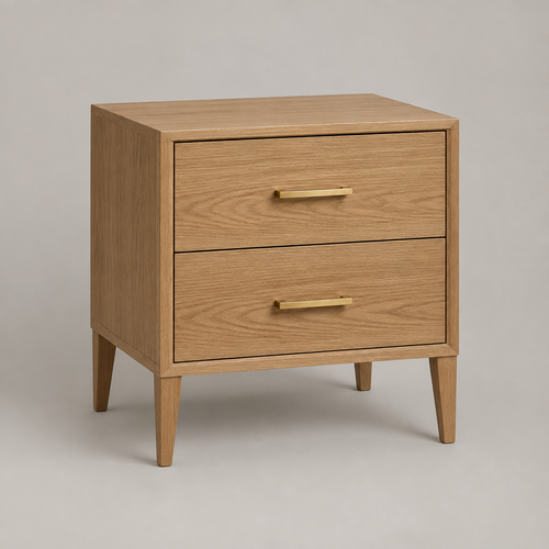 Oak 2-Drawer Nightstand