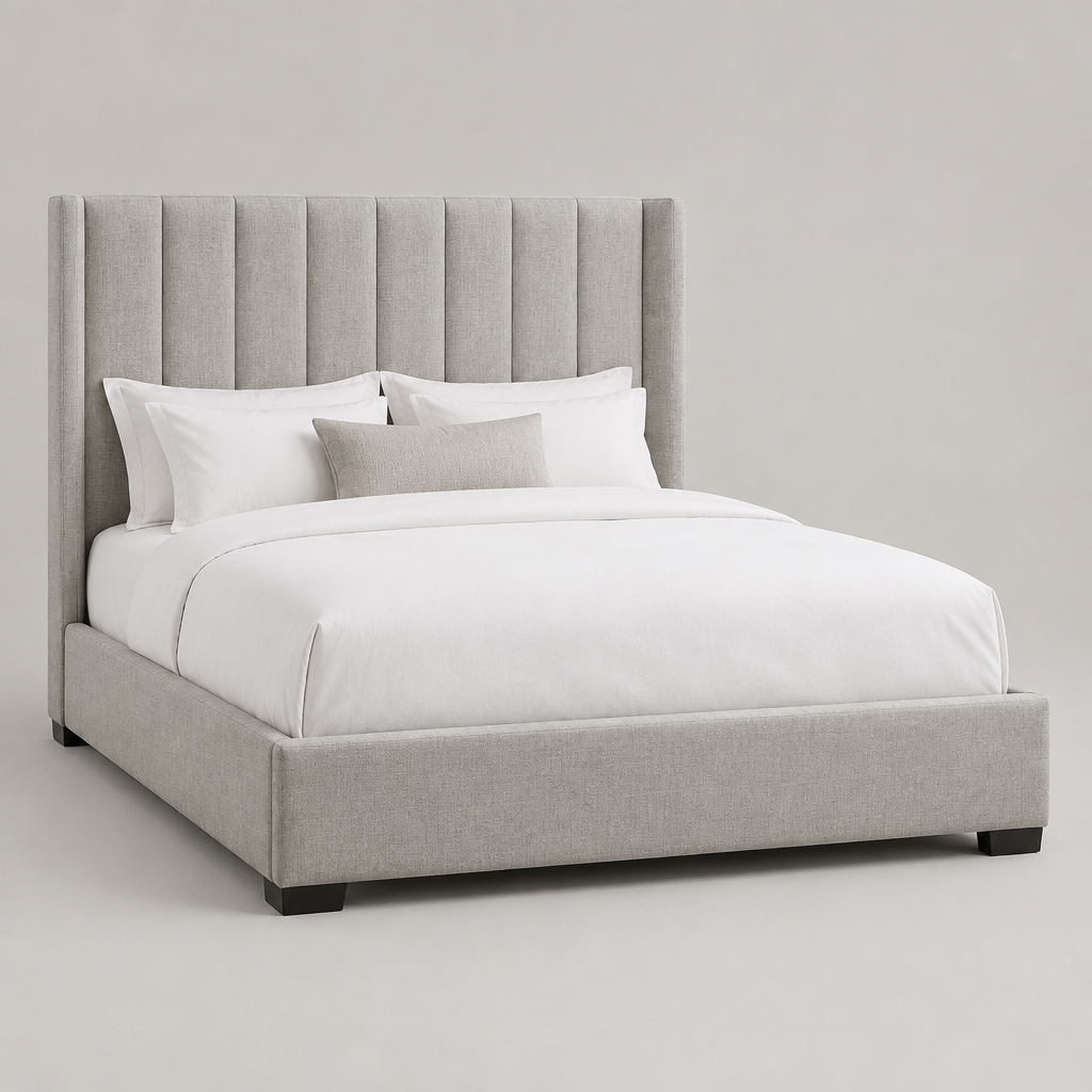 Channel-Tufted Queen Bed Frame