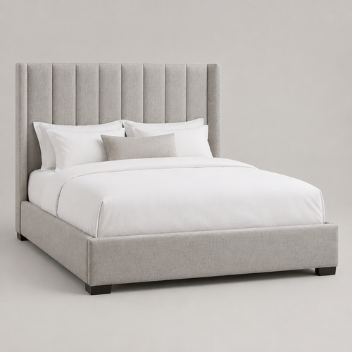 Channel-Tufted Queen Bed Frame