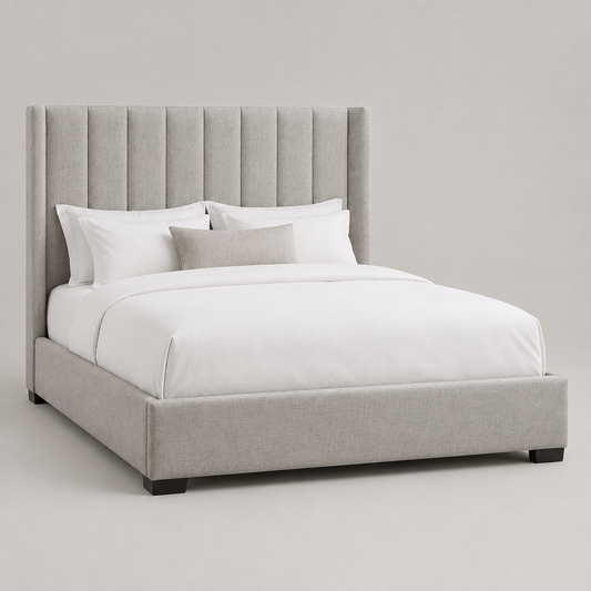 Channel-Tufted Queen Bed Frame